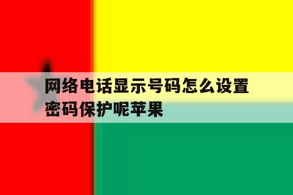网络电话显示号码怎么设置密码保护呢苹果 网络电话显示号码怎么设置密码保护呢苹果
