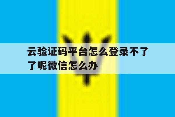 云验证码平台怎么登录不了了呢微信怎么办 云验证码平台怎么登录不了了呢微信怎么办