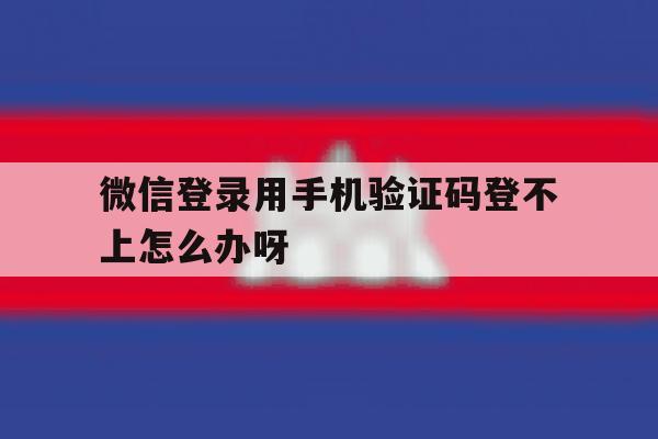 微信登录用手机验证码登不上怎么办呀