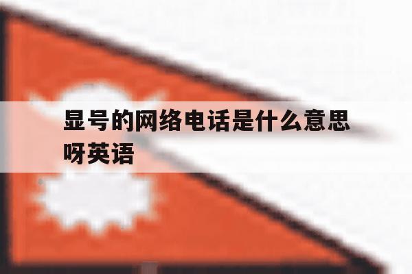 显号的网络电话是什么意思呀英语 显号的网络电话是什么意思呀英语