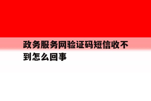 政务服务网验证码短信收不到怎么回事 政务服务网验证码短信收不到怎么回事