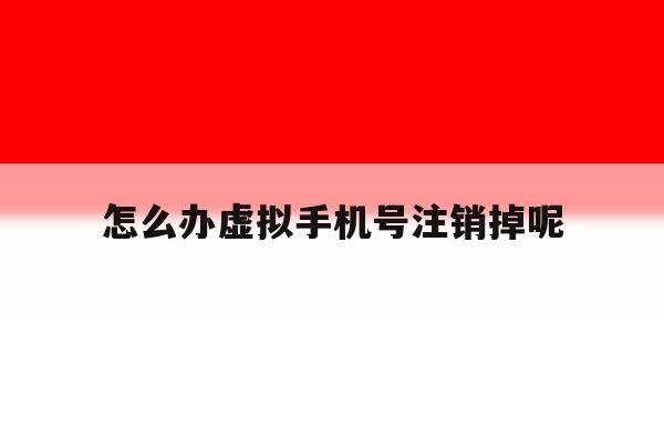 怎么办虚拟手机号注销掉呢 怎么办虚拟手机号注销掉呢