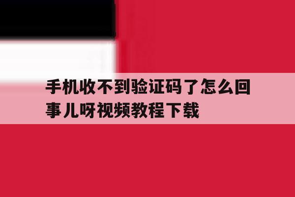 手机收不到验证码了怎么回事儿呀视频教程下载 手机收不到验证码了怎么回事儿呀视频教程下载