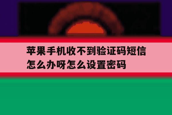 苹果手机收不到验证码短信怎么办呀怎么设置密码 苹果手机收不到验证码短信怎么办呀怎么设置密码