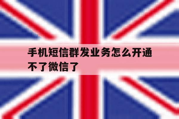 手机短信群发业务怎么开通不了微信了 手机短信群发业务怎么开通不了微信了