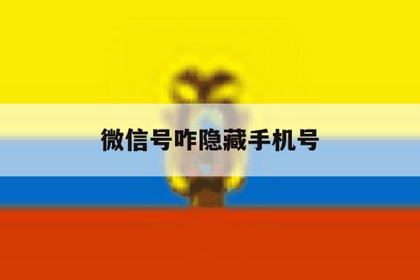 微信号咋隐藏手机号 微信号咋隐藏手机号