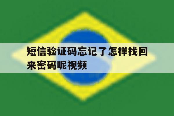 短信验证码忘记了怎样找回来密码呢视频 短信验证码忘记了怎样找回来密码呢视频
