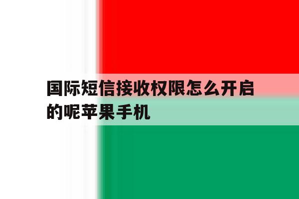 国际短信接收权限怎么开启的呢苹果手机 国际短信接收权限怎么开启的呢苹果手机