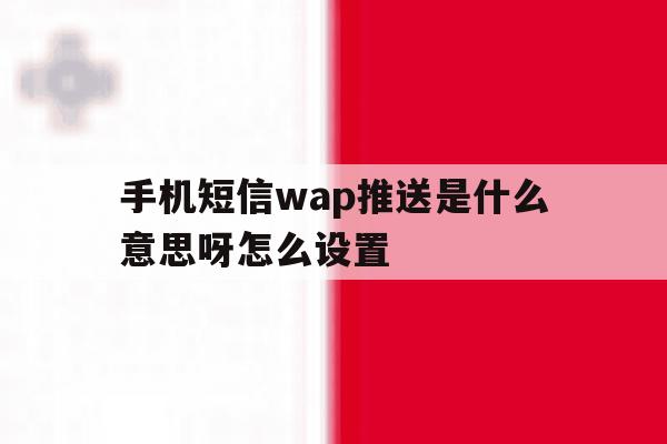 手机短信wap推送是什么意思呀怎么设置 手机短信wap推送是什么意思呀怎么设置