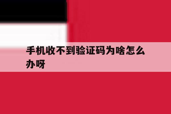 手机收不到验证码为啥怎么办呀 手机收不到验证码为啥怎么办呀
