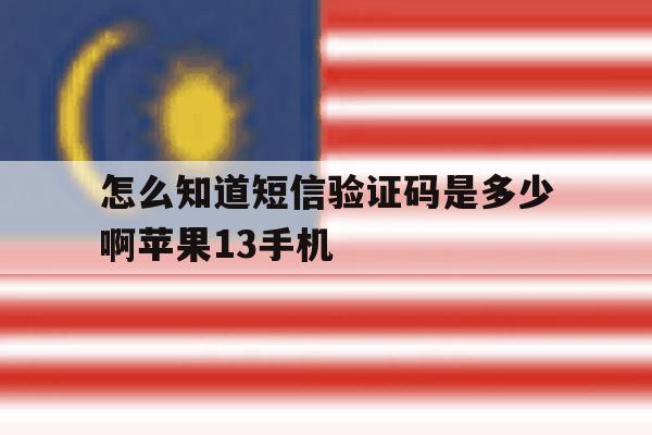 怎么知道短信验证码是多少啊苹果13手机 怎么知道短信验证码是多少啊苹果13手机