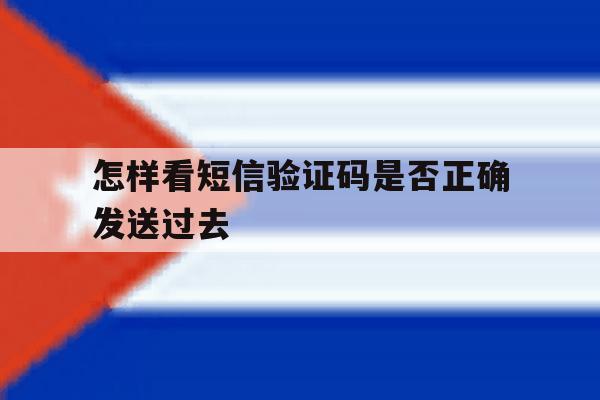 怎样看短信验证码是否正确发送过去 怎样看短信验证码是否正确发送过去