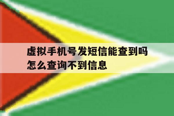 虚拟手机号发短信能查到吗怎么查询不到信息 虚拟手机号发短信能查到吗怎么查询不到信息