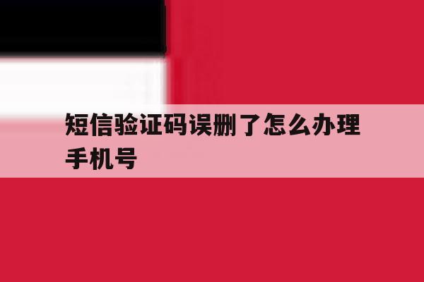 短信验证码误删了怎么办理手机号 短信验证码误删了怎么办理手机号