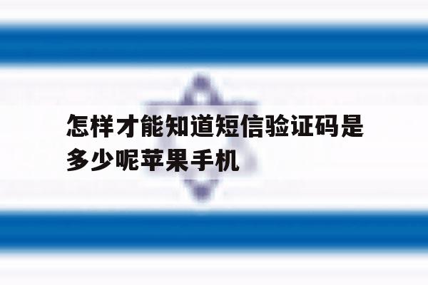 怎样才能知道短信验证码是多少呢苹果手机 怎样才能知道短信验证码是多少呢苹果手机