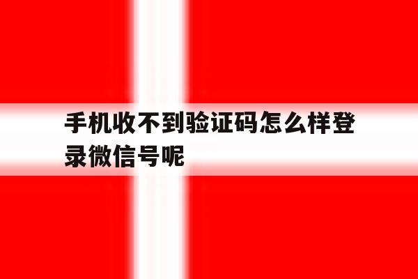手机收不到验证码怎么样登录微信号呢