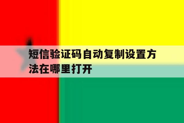 短信验证码自动复制设置方法在哪里打开 短信验证码自动复制设置方法在哪里打开