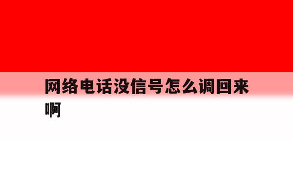 网络电话没信号怎么调回来啊 网络电话没信号怎么调回来啊