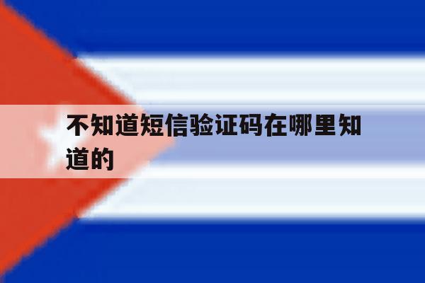 不知道短信验证码在哪里知道的 不知道短信验证码在哪里知道的