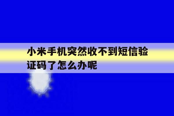小米手机突然收不到短信验证码了怎么办呢 小米手机突然收不到短信验证码了怎么办呢