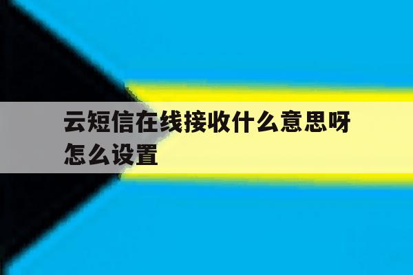 云短信在线接收什么意思呀怎么设置 云短信在线接收什么意思呀怎么设置