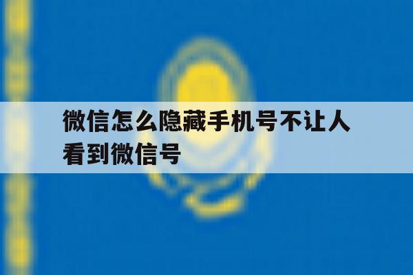 微信怎么隐藏手机号不让人看到微信号 微信怎么隐藏手机号不让人看到微信号