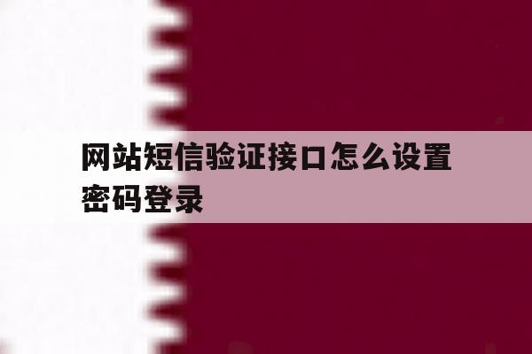 网站短信验证接口怎么设置密码登录