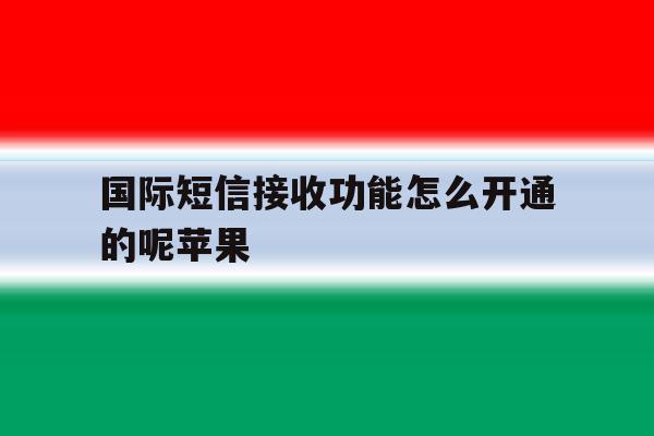 国际短信接收功能怎么开通的呢苹果 国际短信接收功能怎么开通的呢苹果