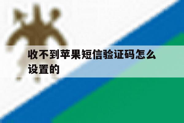 收不到苹果短信验证码怎么设置的 收不到苹果短信验证码怎么设置的