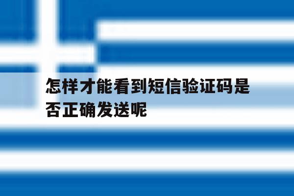 怎样才能看到短信验证码是否正确发送呢 怎样才能看到短信验证码是否正确发送呢