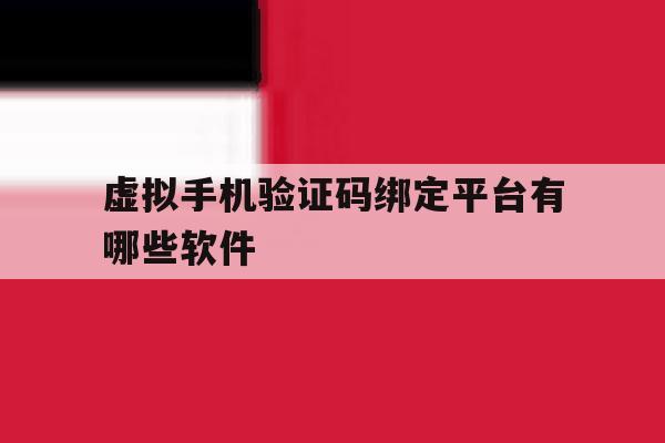 虚拟手机验证码绑定平台有哪些软件 虚拟手机验证码绑定平台有哪些软件