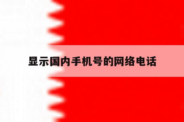 显示国内手机号的网络电话 显示国内手机号的网络电话