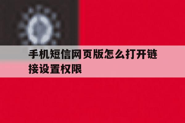 手机短信网页版怎么打开链接设置权限 手机短信网页版怎么打开链接设置权限