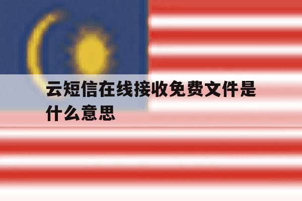 云短信在线接收免费文件是什么意思 云短信在线接收免费文件是什么意思
