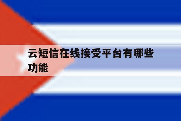 云短信在线接受平台有哪些功能 云短信在线接受平台有哪些功能