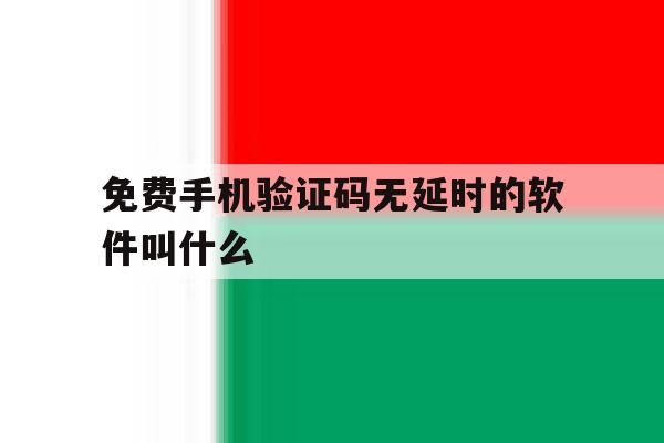 免费手机验证码无延时的软件叫什么 免费手机验证码无延时的软件叫什么