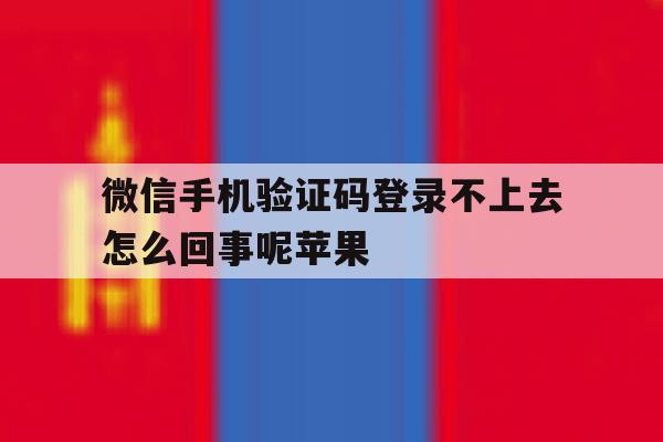 微信手机验证码登录不上去怎么回事呢苹果