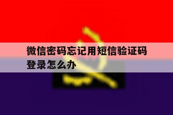 微信密码忘记用短信验证码登录怎么办
