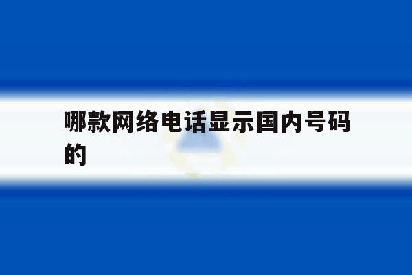 哪款网络电话显示国内号码的 哪款网络电话显示国内号码的