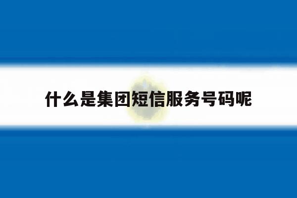 什么是集团短信服务号码呢 什么是集团短信服务号码呢