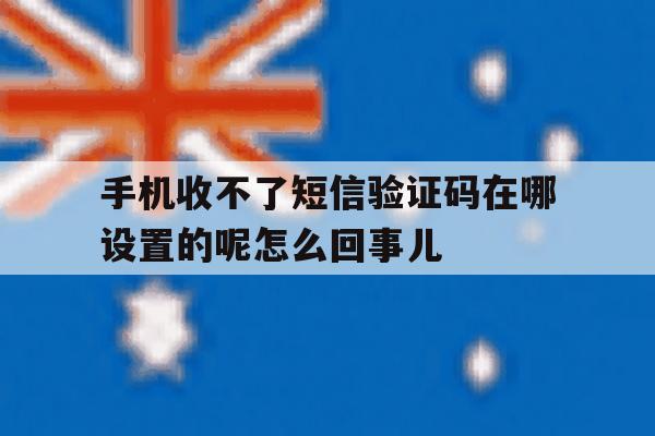 手机收不了短信验证码在哪设置的呢怎么回事儿 手机收不了短信验证码在哪设置的呢怎么回事儿