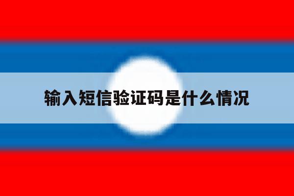 输入短信验证码是什么情况 输入短信验证码是什么情况