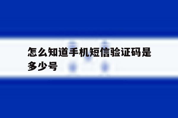 怎么知道手机短信验证码是多少号 怎么知道手机短信验证码是多少号
