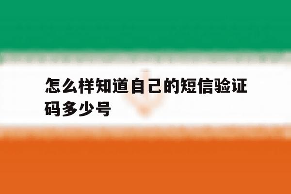怎么样知道自己的短信验证码多少号 怎么样知道自己的短信验证码多少号