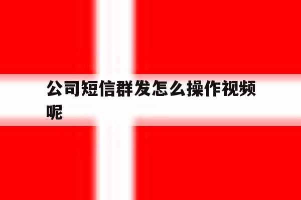 公司短信群发怎么操作视频呢 公司短信群发怎么操作视频呢