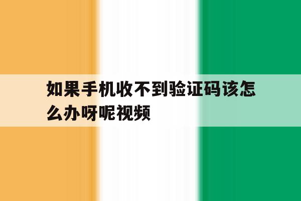 如果手机收不到验证码该怎么办呀呢视频 如果手机收不到验证码该怎么办呀呢视频