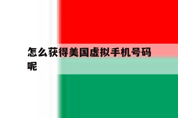 怎么获得美国虚拟手机号码呢 怎么获得美国虚拟手机号码呢