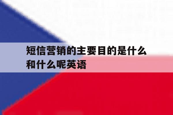 短信营销的主要目的是什么和什么呢英语 短信营销的主要目的是什么和什么呢英语