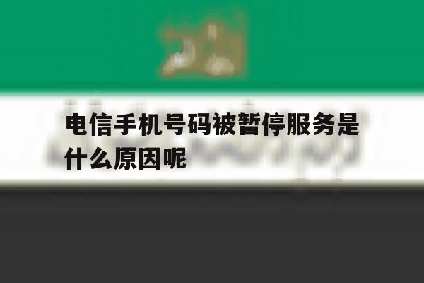 电信手机号码被暂停服务是什么原因呢 电信手机号码被暂停服务是什么原因呢